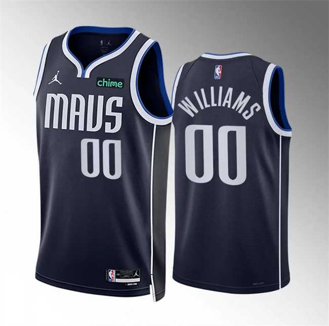Men%27s Dallas Mavericks #00 Brandon Williams Navy Statement Edition Stitched Basketball Jersey Dzhi